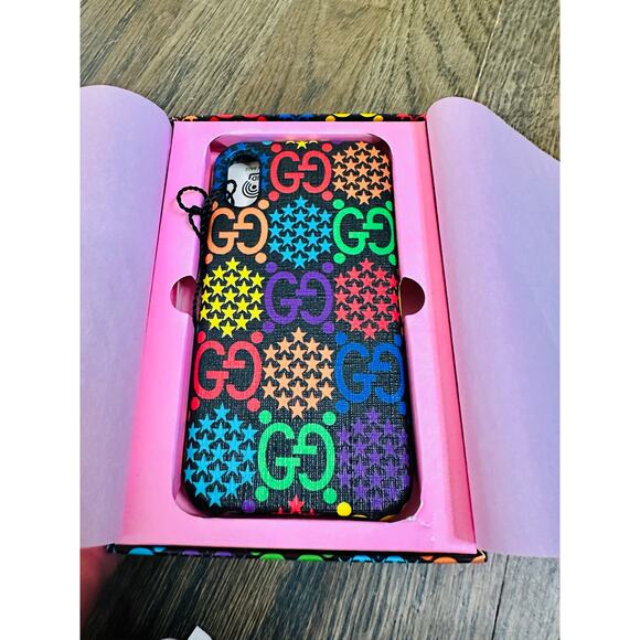 GUCCI Supreme Monogram Pyschedelic IPhone XS X Phone Case Cover NEW in BOX - Picture 7 of 11